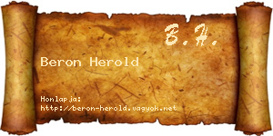 Beron Herold névjegykártya